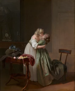 Boilly, Two young women kissing, 1790-94