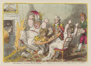 Gillray, Advantages of wearing Muslin Dresses, 1802