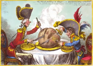 Gillray, plum pudding, 1805