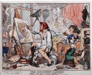 Rowlandson, The Chamber of Genius, 1812